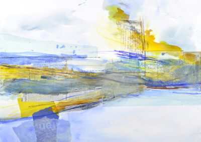 colorful abstract acrylic mixed media painting on paper by Julia Rymer