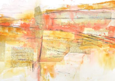 colorful abstract acrylic mixed media painting on paper by Julia Rymer