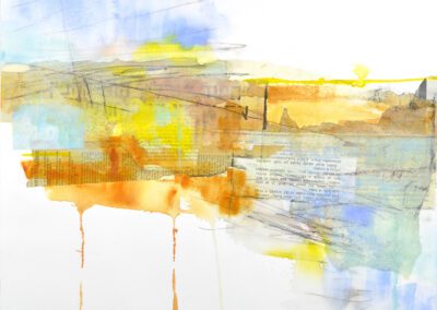 colorful abstract acrylic mixed media painting on paper by Julia Rymer